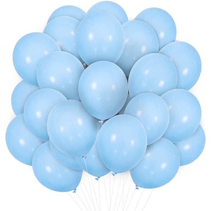 Set 100 baloane , albastru pal , 25 cm